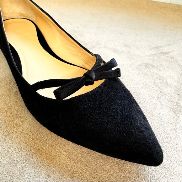 ❤️ Armani Collezioni Suede Silk Bow Flats Shoes 37 X5V004 6.5 7 Authentic Ballet - Picture 6 of 10